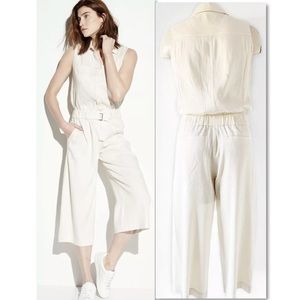 Vince Pants - VINCE LINEN BLEND LARACHE CROPPED JUMPSUIT SZ 2 Vince Pants - VINCE LINEN BLEND LARACHE CROPPED JUMPSUIT SZ 2